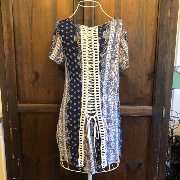 Ava James Tops - Ava James Bandana Print Corset Back T Shirt